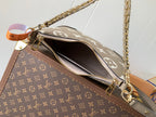 LV Boulogne PM 29cm Gray Cream Embossed Cowhide GHW