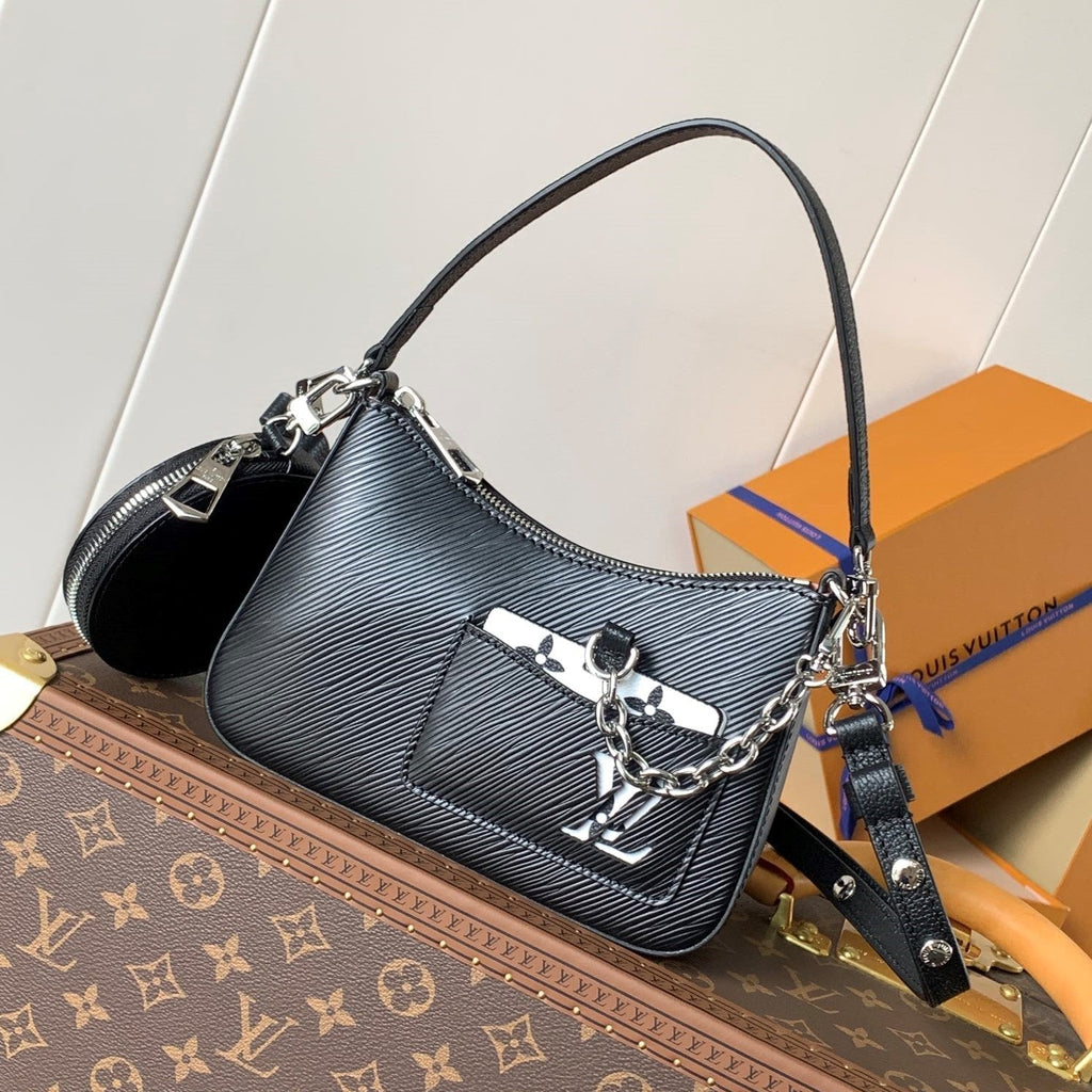 LV Marellini 19cm Black Epi Grain Cowhide Metal HW