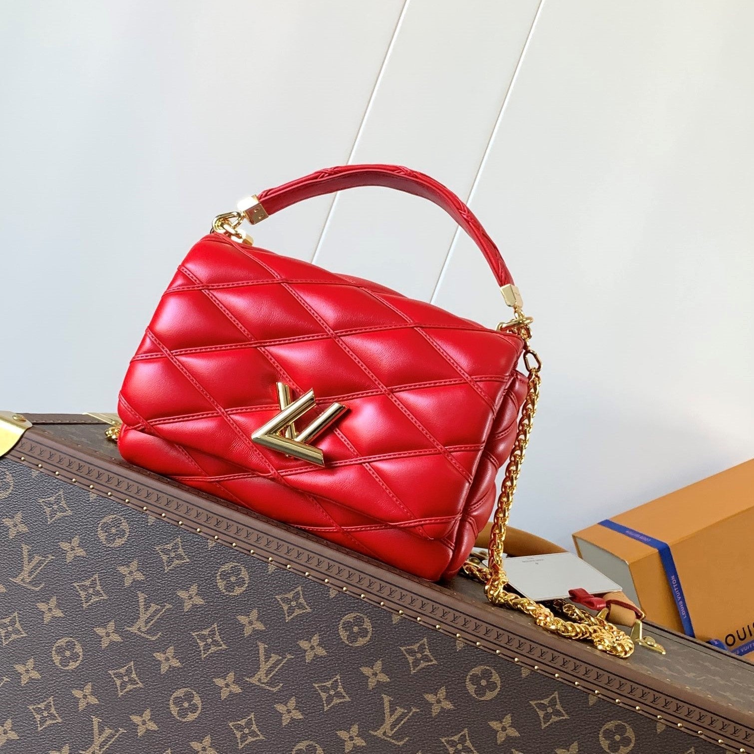 LV GO-14 MM 23cm Red Lambskin GHW