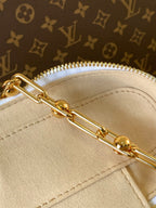 LV Vanity Chain Pouch 19cm White Beige Monogram Canvas Cowhide
