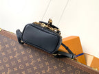 LV Coussin 20cm Backpack Black Gold Leather 252655
