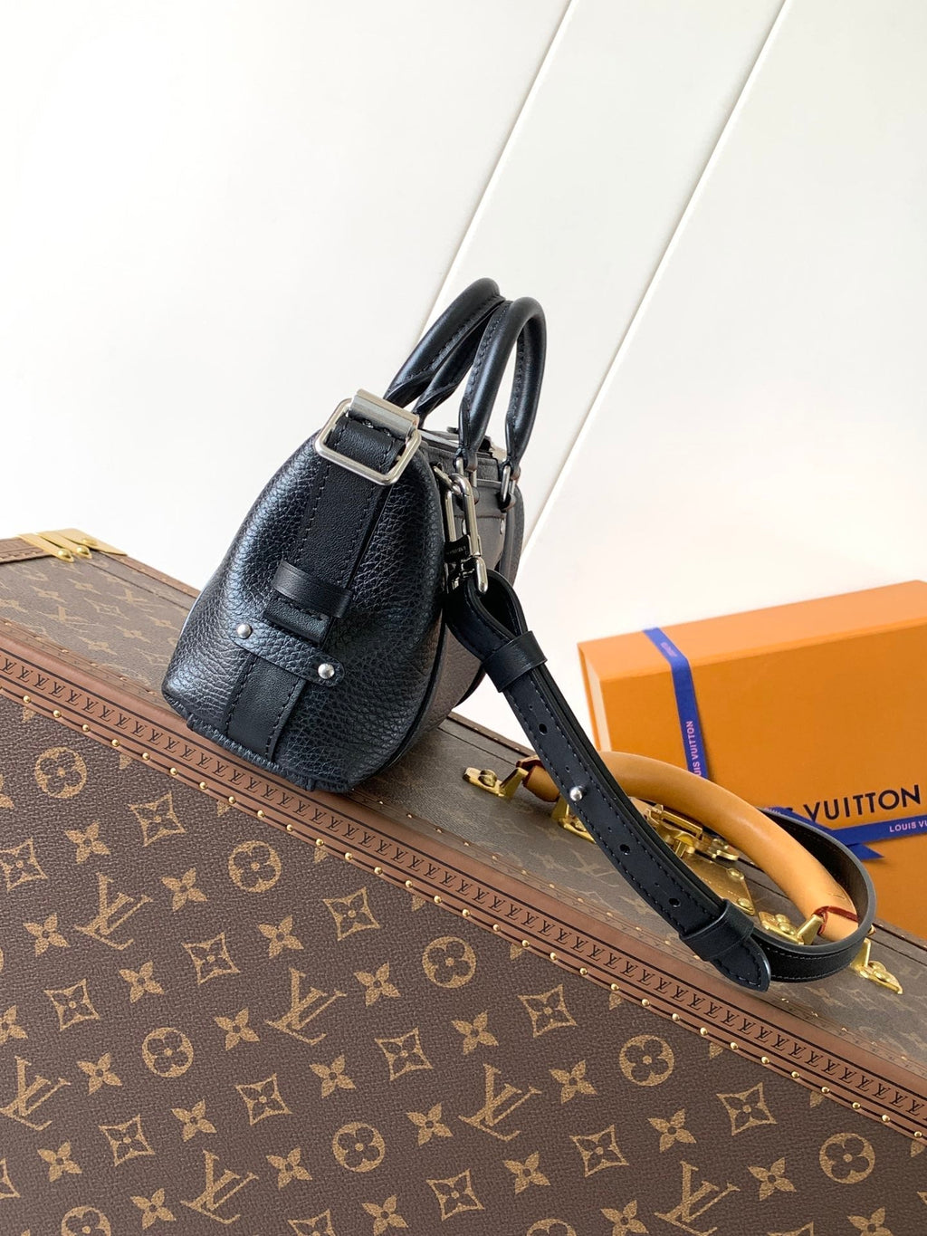 LV Nano LV Biker 23cm Black Sheepskin & Cowhide Metal