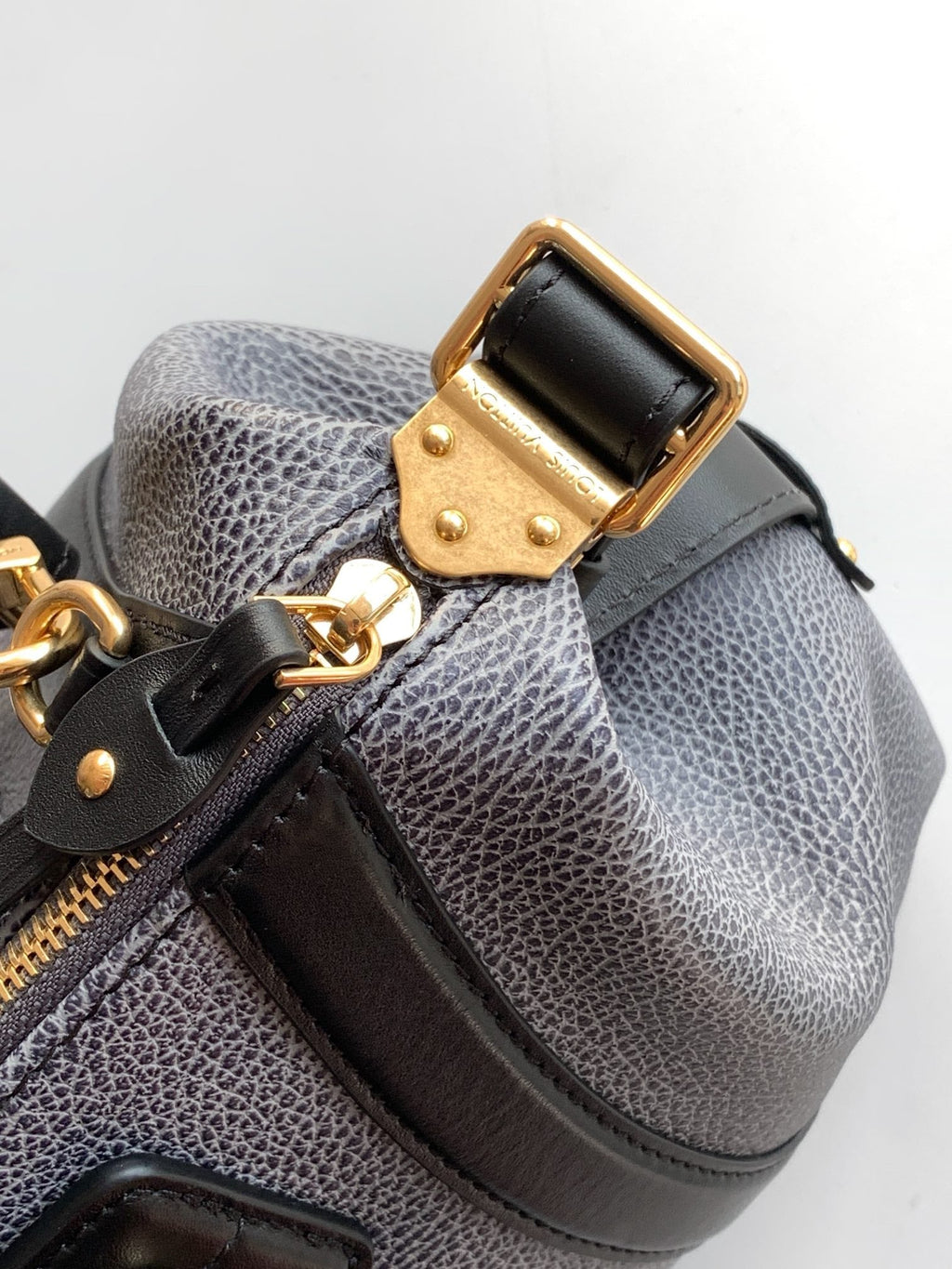 LV Nano LV Biker 38cm Black Light Gray Sheepskin & Cowhide Metal