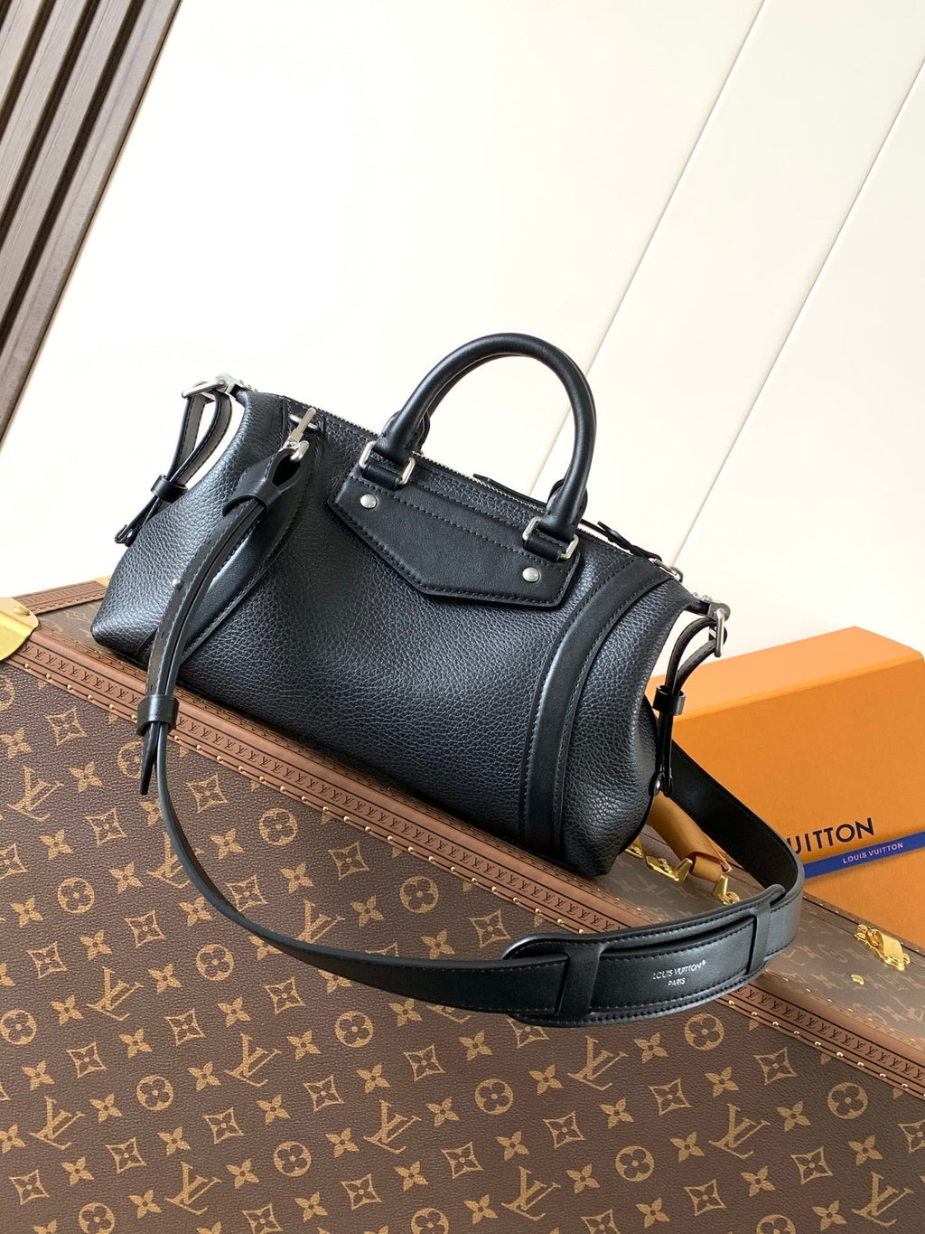 LV Nano LV Biker 30cm Black Sheepskin & Cowhide Metal
