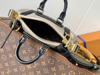 LV Nano LV Biker 23cm Black Beige Sheepskin & Cowhide Metal
