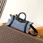 LV Nano LV Biker 30cm Black Light Gray Sheepskin & Cowhide Metal