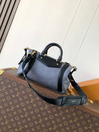 LV Nano LV Biker 30cm Black Light Gray Sheepskin & Cowhide Metal