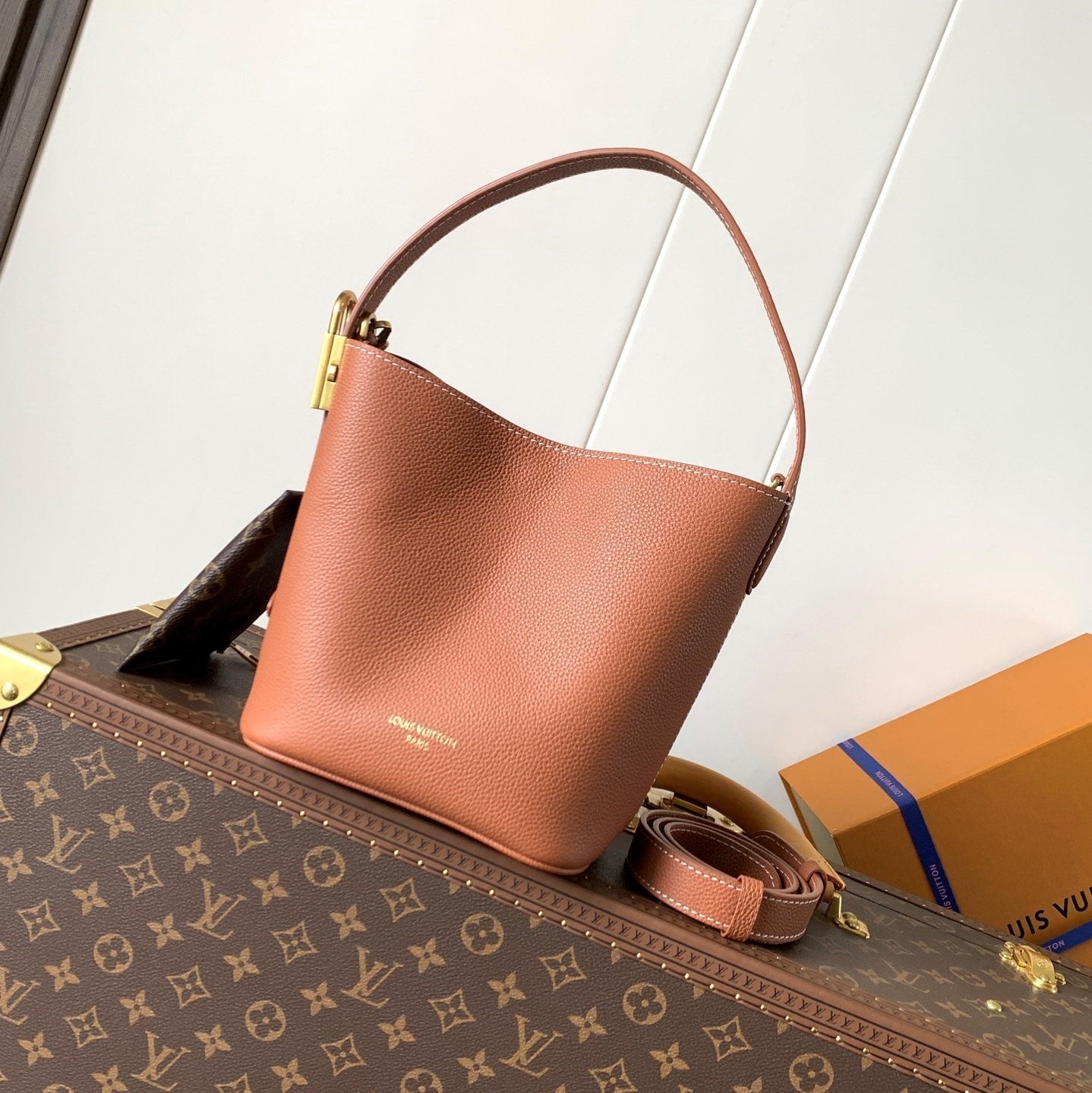 LV Low Key All In BB 16cm Brown Cowhide GHW