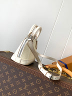 LV Alma BB Handbag 18cm White Epi Cowhide Metal HW