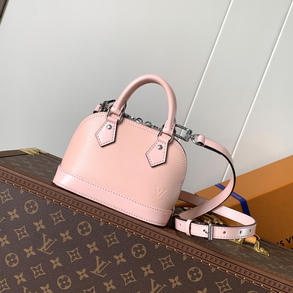 LV Alma BB Handbag 18cm Pink Epi Cowhide Metal HW