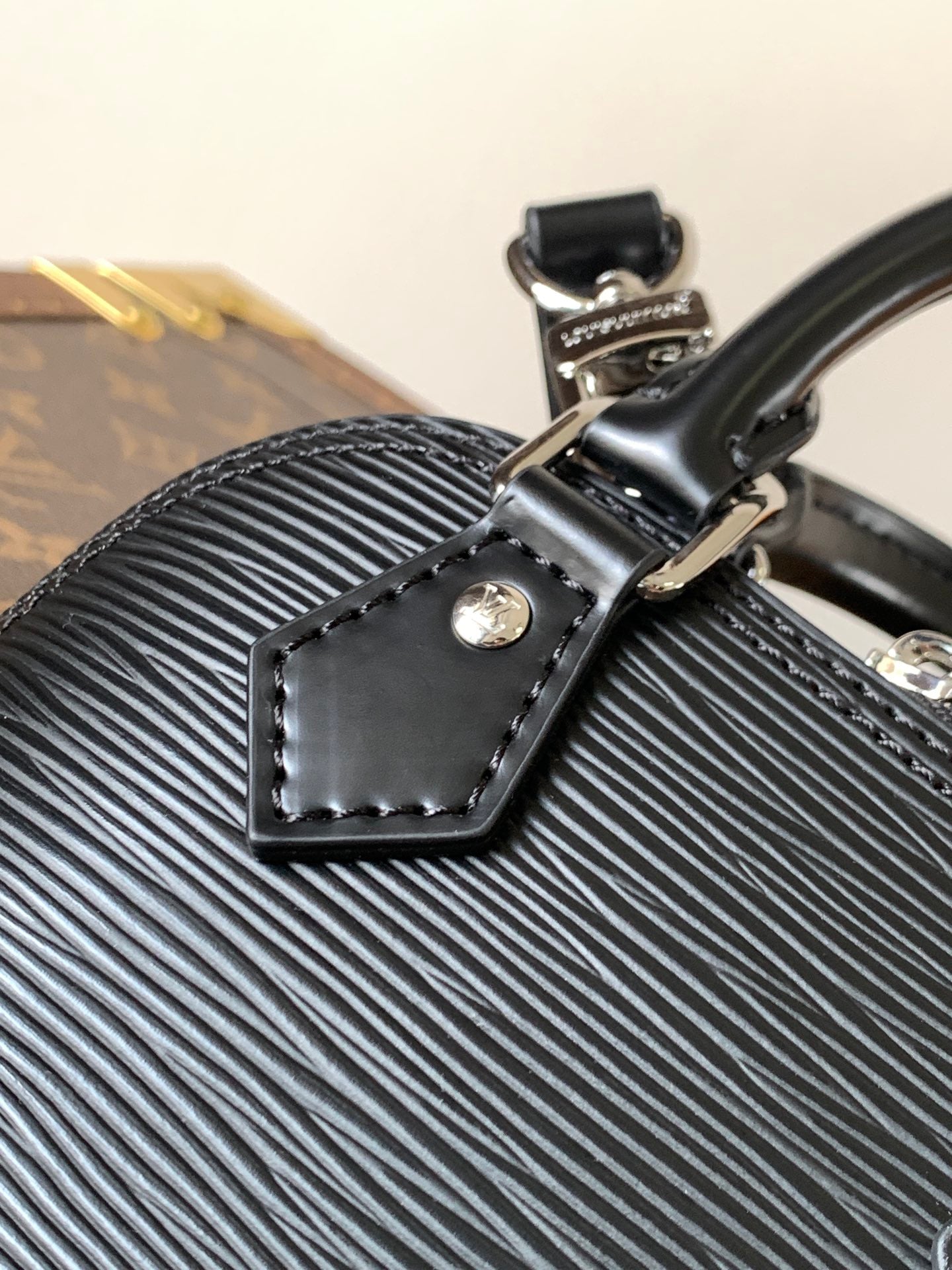 LV Alma BB Handbag 18cm Black Epi Cowhide Metal HW