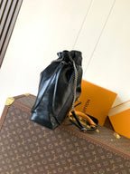 LV Off Duty Backpack 33cm Black Lambskin Sliver HW