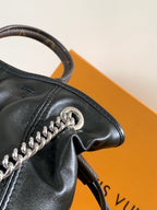 LV Off Duty Backpack 24cm Black Lambskin Sliver HW