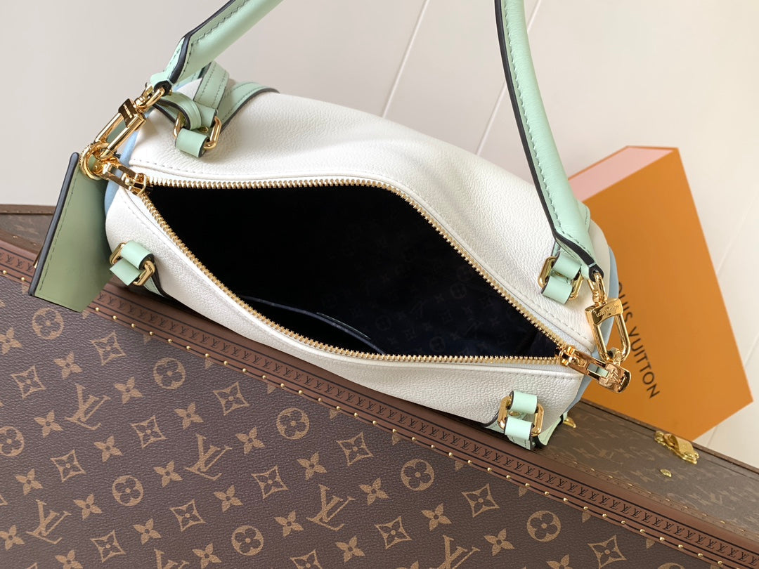 LV M26905 Express PM Handbag 26cm Sea Mist Cowhide GHW