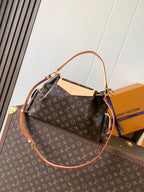LV Odyssee MM 36cm Brown Beige Monogram Canvas & Cowhide