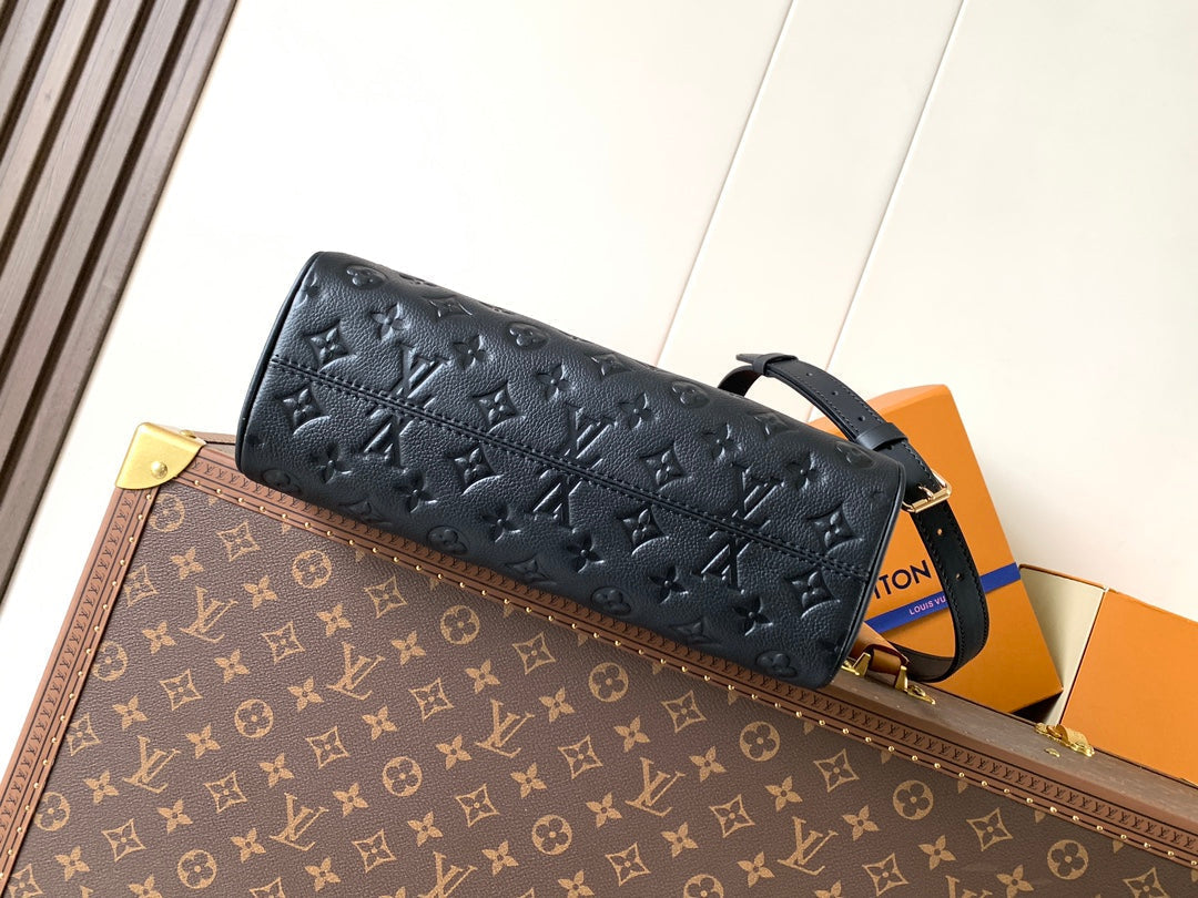 LV City Avenue PM 30cm Black Monogram Embossed Shadow Cowhide