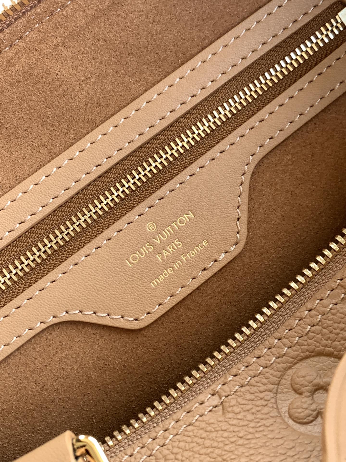 LV M11323 Speedy Soft 30 Apricot Monogram Empreinte Leather