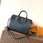 LV M47186 Speedy Soft 30 Black Monogram Empreinte Leather