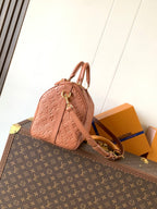 LV M28662 Speedy Soft 30 Camel Brown Monogram Empreinte Leather