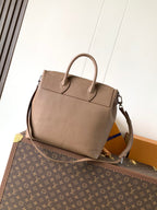 LV Steamer 30 Brown Suede Leather