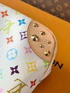 LV Boulogne PM Bag White Beige Monogram Canvas Cowhide 281679