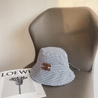 BUCKET HAT MODEL 652077 IN BLACK & WHITE GINGHAM FABRIC
