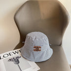 BUCKET HAT MODEL 652077 IN BLACK & WHITE GINGHAM FABRIC