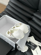 MARY JANE SHOES WHITE CORDUROY TWILL FABRIC