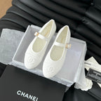 MARY JANE SHOES WHITE CORDUROY TWILL FABRIC