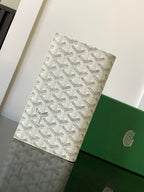 RICHELIEU CHECKBOOK WALLET 19 IN WHITE GOYARDINE CANVAS AND CALFSKIN