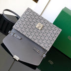 CHYPRE WALLET-POUCH 21 IN GRAY GOYARDINE CANVAS AND CALFSKIN