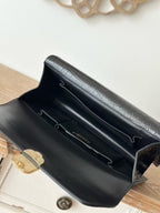 CHANEL 25S CLUTCH 30 IN BLACK CROCODILE-EMBOSSED CALFSKIN
