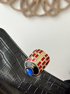 CHANEL 25S CLUTCH 30 IN BLACK CROCODILE-EMBOSSED CALFSKIN