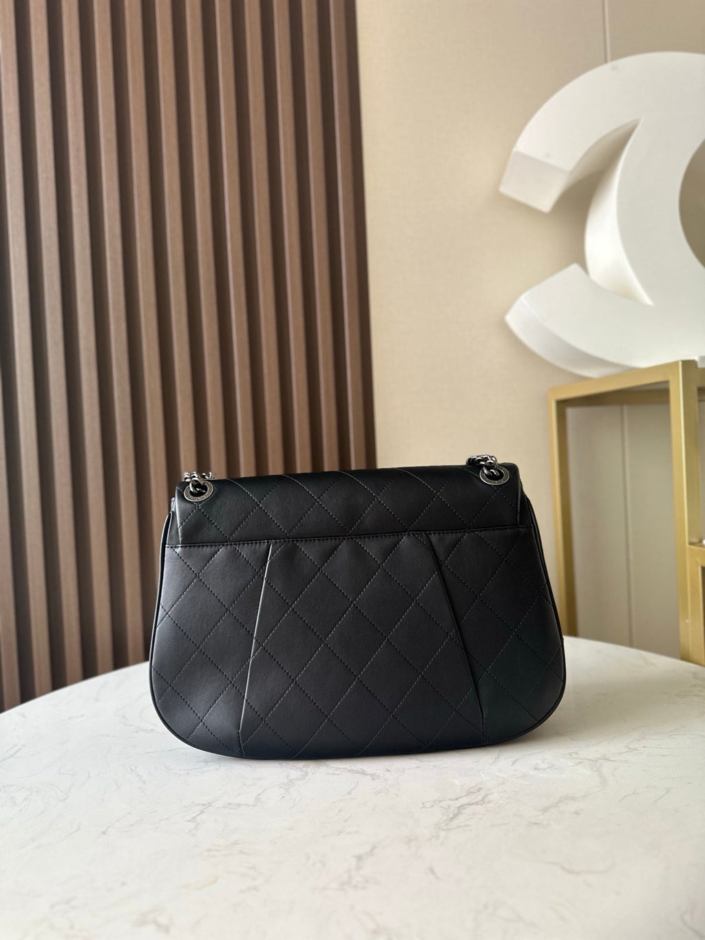 CC 2229 Classic Flap Bag 34cm Black Quited Lambskin