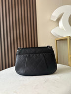 CC 2229 Classic Flap Bag 34cm Black Quited Lambskin