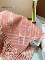 CLASSIC CHECK SCARF 168 CM IN ROSE PINK CASHMERE 396321