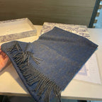 SCARF IN CLASSIC BLUE WOOL AND CASHMERE 398233