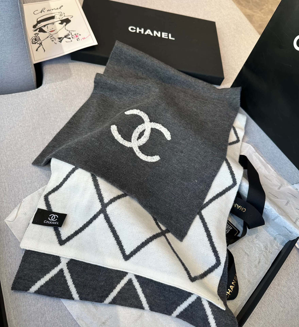 SCARF 180 CM IN MO GRAY MIX WHITE CASHMERE 401970