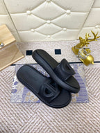 DIOR FLAT SLIDES 25S IN BLACK TPU