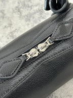 LE TECKEL SMALL BAG 27 IN BLACK GOATSKIN