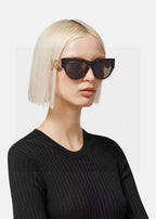 WINGED MEDUSA ROUND FRAME SUNGLASSES 588706 IN ACETATE
