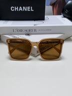 SQUARE SUNGLASSES 632884 IN BEIGE CLEAR ACETATE