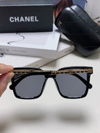 SQUARE SUNGLASSES 632886 IN BLACK ACETATE METAL FRAME EMBOSSED LOGO