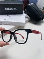 SQUARE SUNGLASSES 632889 IN BLACK AND RED ACETATE