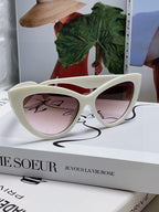 GLIMPSE CAT EYE SUNGLASSES 555884 IN WHITE ACETATE