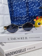LOGO SUNGLASSES 560866 IN GOLD METAL BLACK LENS