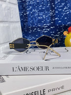 LOGO SUNGLASSES 560866 IN GOLD METAL BLACK LENS
