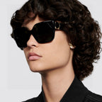 LADY 95.22 S2F SUNGLASS 571586 IN BLACK ACETATE GREY SMOKE