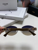 TRIOMPHE SUNGLASSES 573246 IN TAUPE BROWN METAL GRADIENT SMOKE LENSES