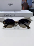 TRIOMPHE SUNGLASSES 573246 IN TAUPE BROWN METAL GRADIENT SMOKE LENSES